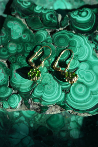 10K CRYSTOPRASE EARRINGS