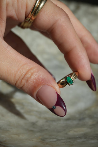 10K GOLD EMERALD RING
