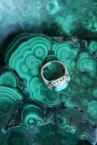 TURQUOISE GREEK KEY SZ 6