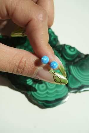 BLUE OPAL STUDS