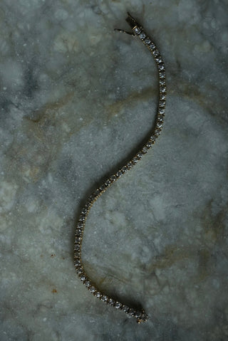 SOLAR ECLIPSE - GOLD VERMEIL GLASS TENNIS BRACELET