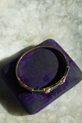18k Jade & Diamond Bangle Bracelet