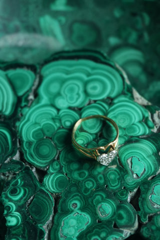 14K PAVE HEART RING