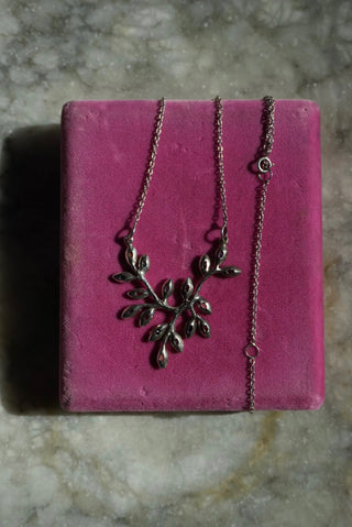 Family Tree - Silvertone Rhinestone Necklace