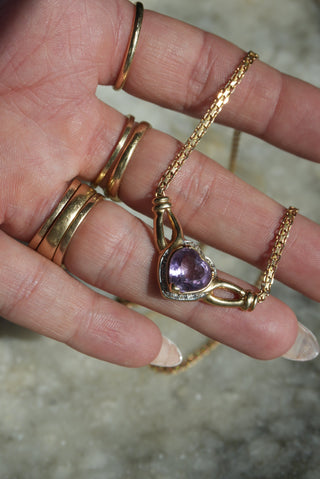 14K AMETHYST HEART NECKLACE