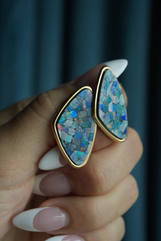 14K OPAL CHIP EARRINGS