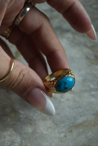 Elemental - Vermeil Turquoise Ring Size 10