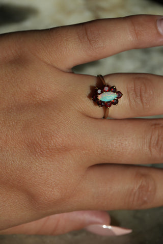 14K RUBY & OPAL RING
