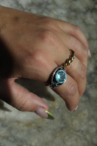 Beholden - Sterling Topaz Statement Ring Size 10.5