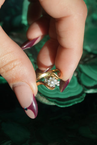 14K DIAMOND CLUSTER RING