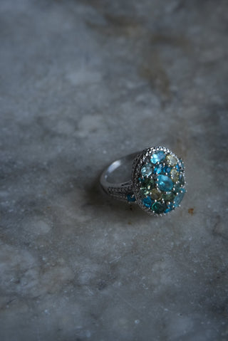 Topaz Shield - Sterling Cocktail Ring Size 9