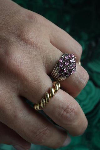 Marquise Inception - Sterling Tourmaline Cluster Ring Size 6