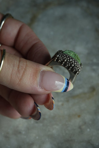 HAND CARVED JADE RING - STEPHEN DWECK SZ 6