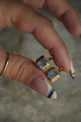 18K FRENCH BLUE EARRINGS