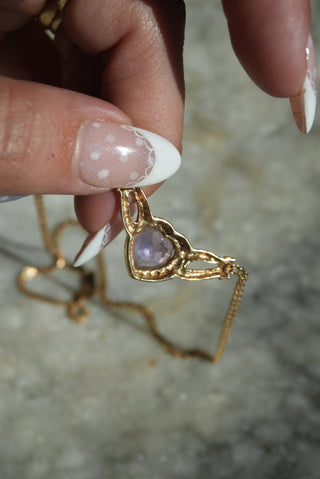 14K AMETHYST HEART NECKLACE