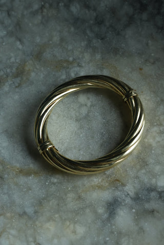 SPIRAL OUT - VERMEIL SEMI HOLLOW HINGE BANGLE