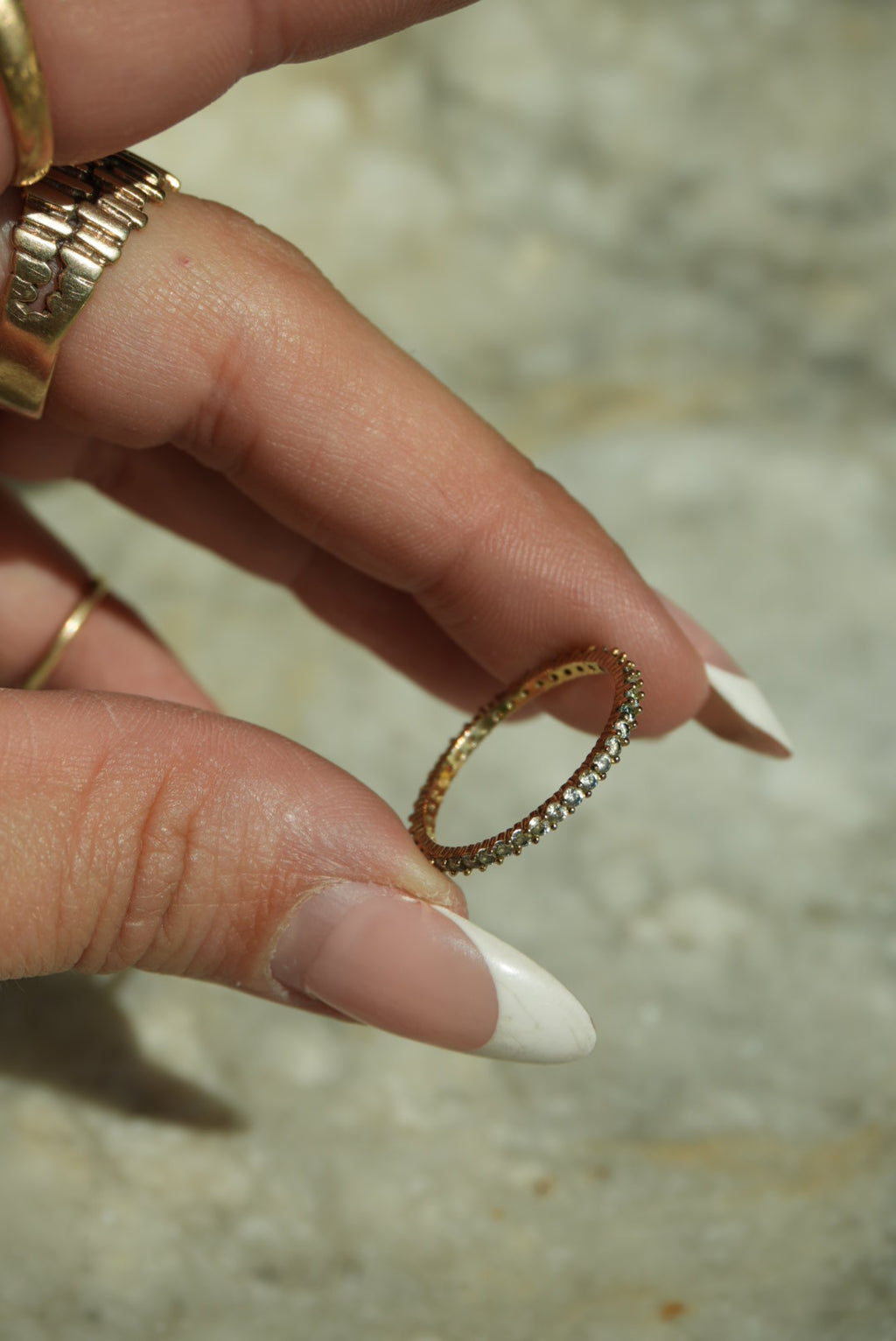 RHINESTONE INFINITY RING SZ 8.5
