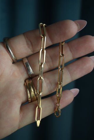 14K PAPERCLIP BRACELET