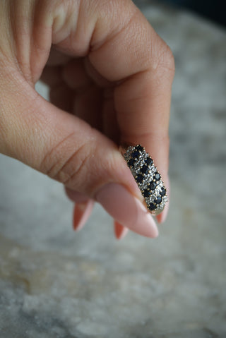 10K SAPPHIRE & DIAMOND RING