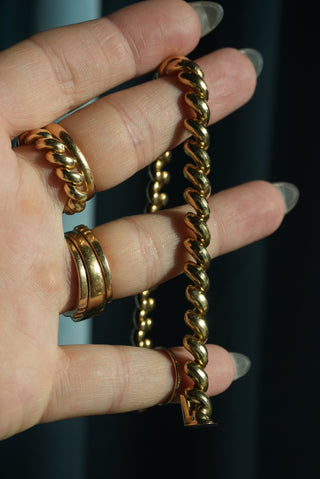 14k Disco Croissant Bracelet