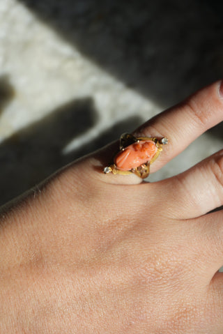 10K HAND CARVED CAMEO RING