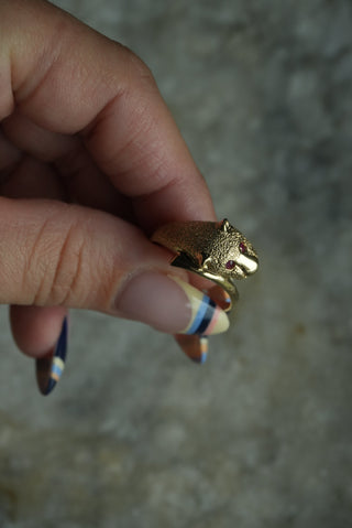 14K LEOPARD RING