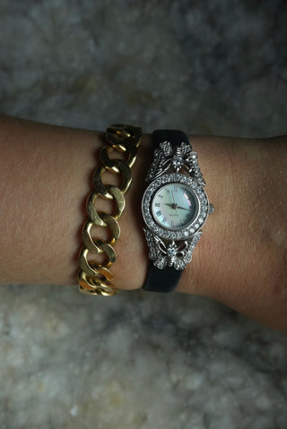 THROWBACK - LEATHER AND STAINLESS WATCH
