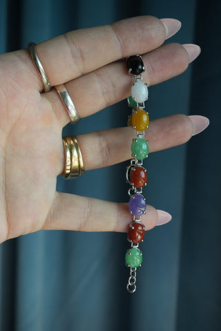 Jade Shades - Sterling Jade Cabochon Bracelet