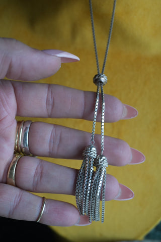 STERLING SILVER LARIAT NECKLACE