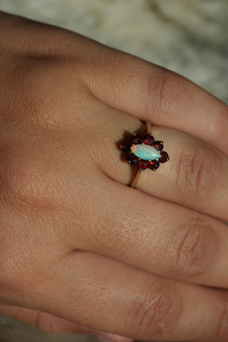 14K RUBY & OPAL RING