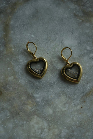 Heart Shaker - Goldtone Heart Earring