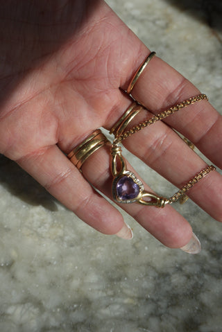 14K AMETHYST HEART NECKLACE