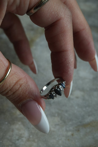 Dark Crown - Sterling Sapphire Ring Size 5