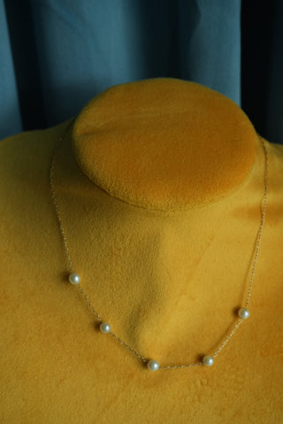 12K GOLD FILL PEARL STATION CHAIN