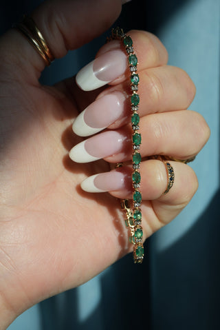 14K EMERALD TENNIS BRACELET
