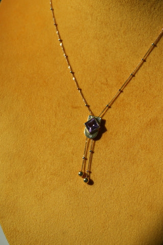 AMETHYST DROP NECKLACE