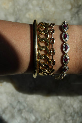 Ruby Reds - Dual Tone Ruby Tennis Bracelet