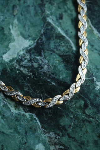 Dual Tone Braid - Mixed Metal Necklace