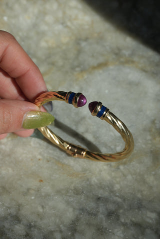 14K PINK SAPPHIRE BANGLE BRACELET