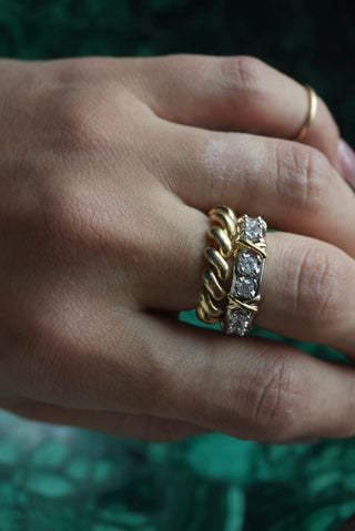 Marks the Spot - Sterling Dual Tone Ring Size 7.5