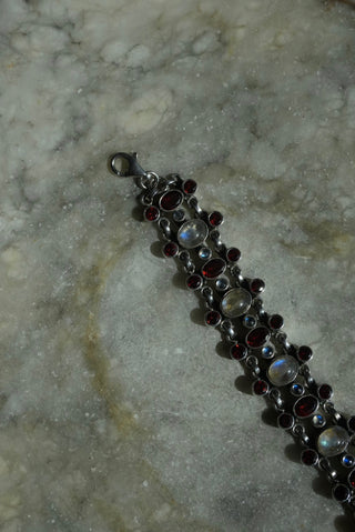 Nikki Butler Gothic - Sterling Bezel Gemstone NB Bracelet