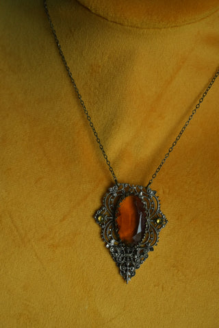 ANTIQUE GLASS STERLING NECKLACE