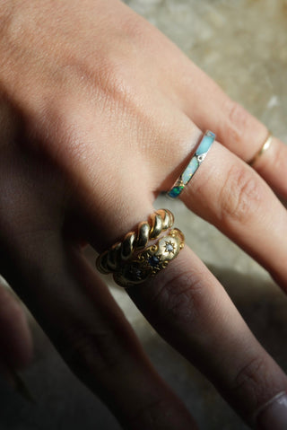 Material Lover - Sterling Opal Inlay Band Size 7