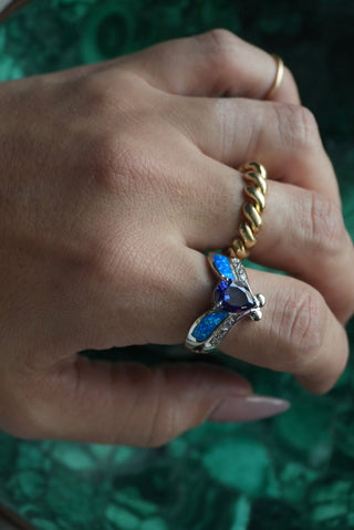 Firefly - Sterling Opal Amethyst Ring Size 10