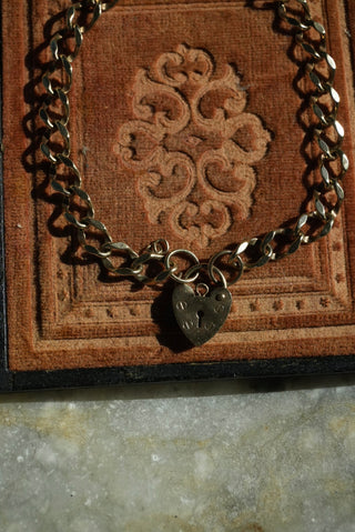 10K Heart PadLock Bracelet