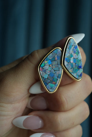 14K OPAL CHIP EARRINGS