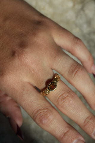 CITRINE BYZANTINE RING SZ 8