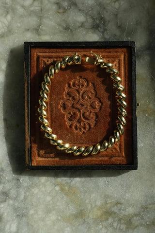 14k Disco Croissant Bracelet