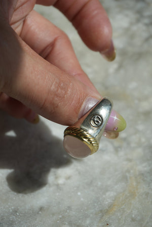 ROSE QUARTZ CABOCHON RING