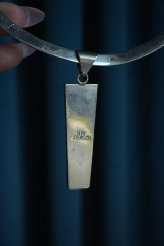 Native Speaker - Sterling Gemstone Inlay Collar Necklace